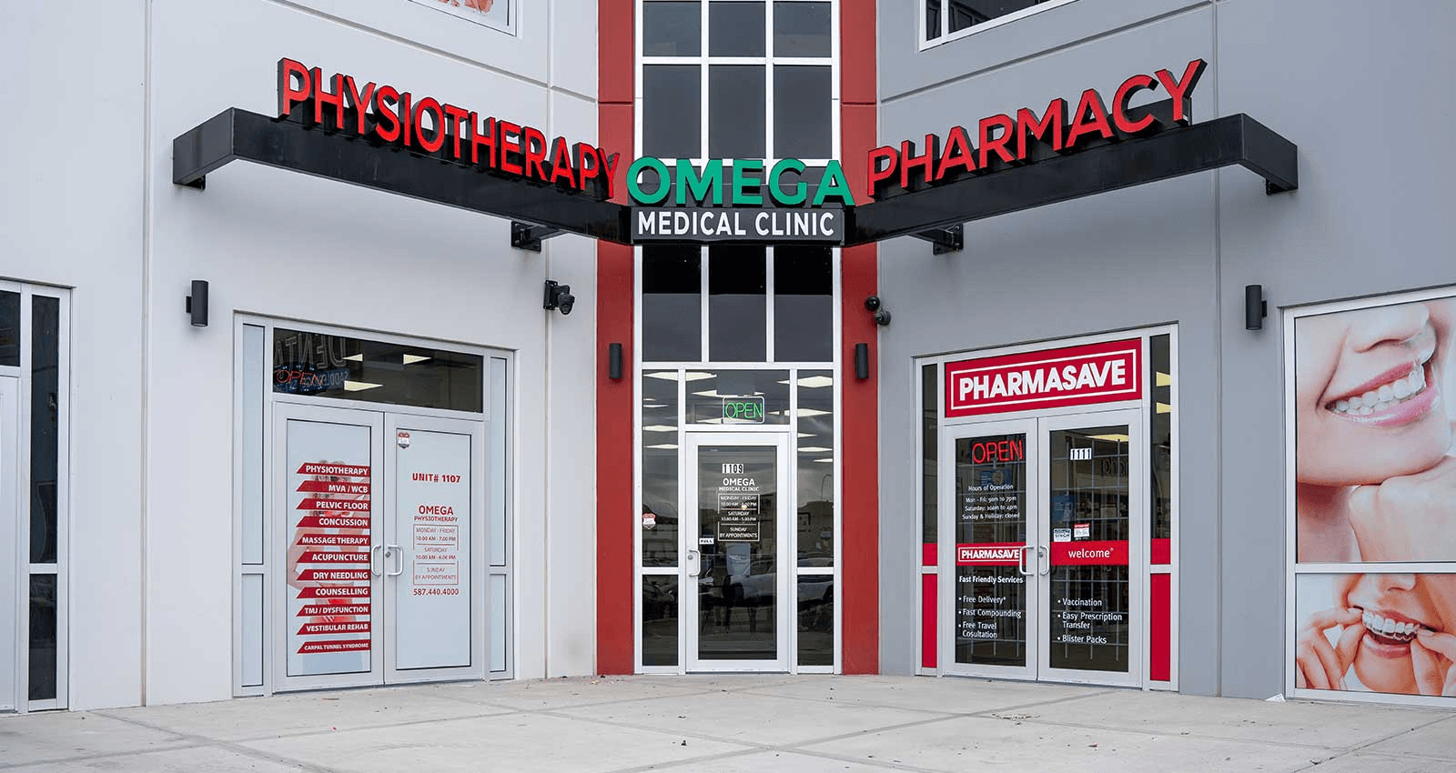 Omega Medical Clinic Exterior - Physiotherapy, Medical Clinic & Pharmacy at Panjab Centre NE Calgary